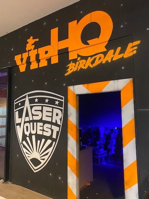 Image is the entrance to the newly opened laser quest at VIP HQ Birkdale